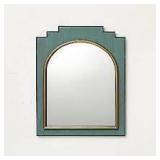 24" x 30" Wood and Brass Wall Mirror Blue - Opalhouse designed with Jungalow