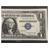 1957 A Blue Seal $1 Dollar Silver Certificate Star Note Uncirculated Consecutive to Lot #22