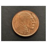 1 Ounce .999 Fine Copper Round Buffalo