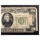 1934 Green Seal $20 Dollar Federal Reserve Note