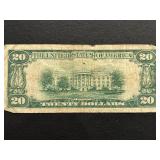 1934 Green Seal $20 Dollar Federal Reserve Note