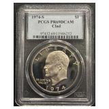 1974-S Eisenhower Dollar Clad Proof PCGS PR69 Deep Cameo