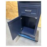 HOME DECORATORS COLLECTION Windlowe 22 in. W x 16 in. D x 65 in. H Blue Freestanding Linen Cabinet