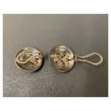 Sterling Silver Marcasite Earrings Vintage Design