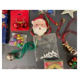 Vtg & Modern Christmas Decor Lot: Ornaments, Beads, Chimes