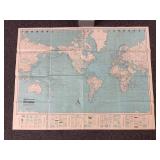 Vintage Art Print Collection and World Map Lot