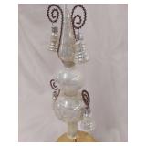 Ornate Glass Christmas Tree Toppers Set of Two with Bells and Metallic Accents