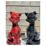 Vintage MCM Cubist Siamese Cat Pair *Chipped*