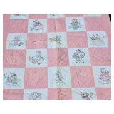 Woodland Animal Embroidery Nursery Banket (Pink)