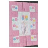 Fun Vintage Embriodered Clown Nursery Quilt