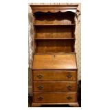 Vintage Jasper Cabinet Slant Front Secretary with Open Bookcase Top