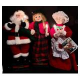 Christmas Dolls including Santa Clause, Mrs. Clause and Girl Noel Animated