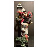 Vintage Holiday Creations Tiny Tim and Scrooge Animated Lamp Post Scene