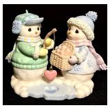 Five Vintage Christmas Precious Moments / Snow Man & Snow Woman