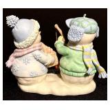 Five Vintage Christmas Precious Moments / Snow Man & Snow Woman