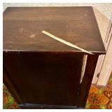 Petite Vintage Wood Storage Cabinet with Drawer