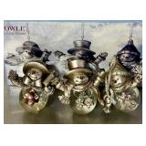 Boxed Towle Snowman Snow Globe Pewter Ornaments