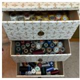 Organizer Chest with a Large Variety of Thread