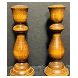 Vintage Wooden Candle Holders and Fall Décor