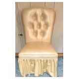 Vintage Vanity Chair with Newly Upholstered with Gold Shimmery with Skirt