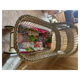 Beautiful Rattan Vintage Baby Carriage with Handmade Accessories