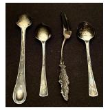 Collection of Petite Spoons and Vintage Olive / Lemon Fork