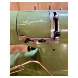 Vintage Elna Supermatic Sewing Machine Grasshopper Green Type 722010