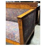 Antique Wood Framed Upholstered Sofa