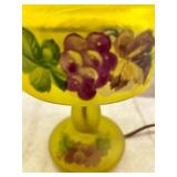 Bright Frosted Glass Topped Hand Painted Petite Lamp