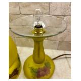 Bright Frosted Glass Topped Hand Painted Petite Lamp