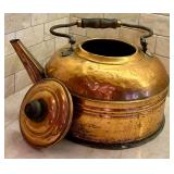 Large Vintage Copper Tea Kettle