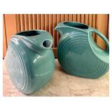 Two Beautiful Vintage Aqua Fiesta Pitchers