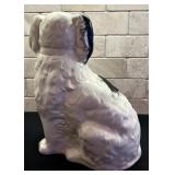 Vintage Hand Painted Black and White English Staffordshire Spaniel Dog Figurine