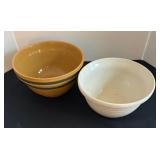 Two Mixing Bowls including a Vintage Yellow Ware Mixing Bowl