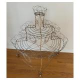 Antique Victorian Style Bent Wire Three Tiered Plant Stand