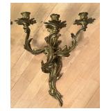 Beautiful Vintage Brass Wall Mount Candle Holders