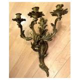 Beautiful Vintage Brass Wall Mount Candle Holders