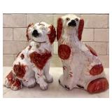 Two Vintage Staffordshire Spaniel Figurines