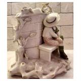 Kissing Couple American Bisque Figure Planter / Vase