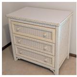 Henry Link White Wicker 3 Drawer Dresser