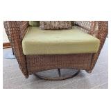 Oversized Wicker Swivel Rocking Chair