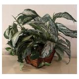 Lovely Faux Green Foliage in Decorative Planter