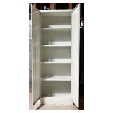 Vintage White Two Door Storage Unit with 5 Shelves