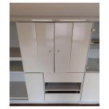 Curved White Lacquer Entertainment Cabinet