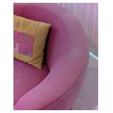 Pair Vladimir Kagan for Directional Pink Nautilus Swivel Chairs