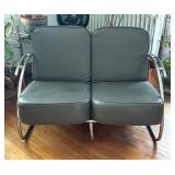 Vintage Art Deco Chrome Tubular Mid Century Loveseat