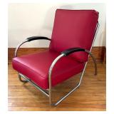 Vintage Art Deco Tubular Chrome Arm Chair