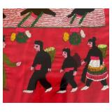 Vibrant Framed Pictorial Hmong Tapestry