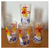 Vintage Hazel Atlas Mexican Scene Tumblers