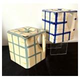 Two Vintage Cube Pitchers